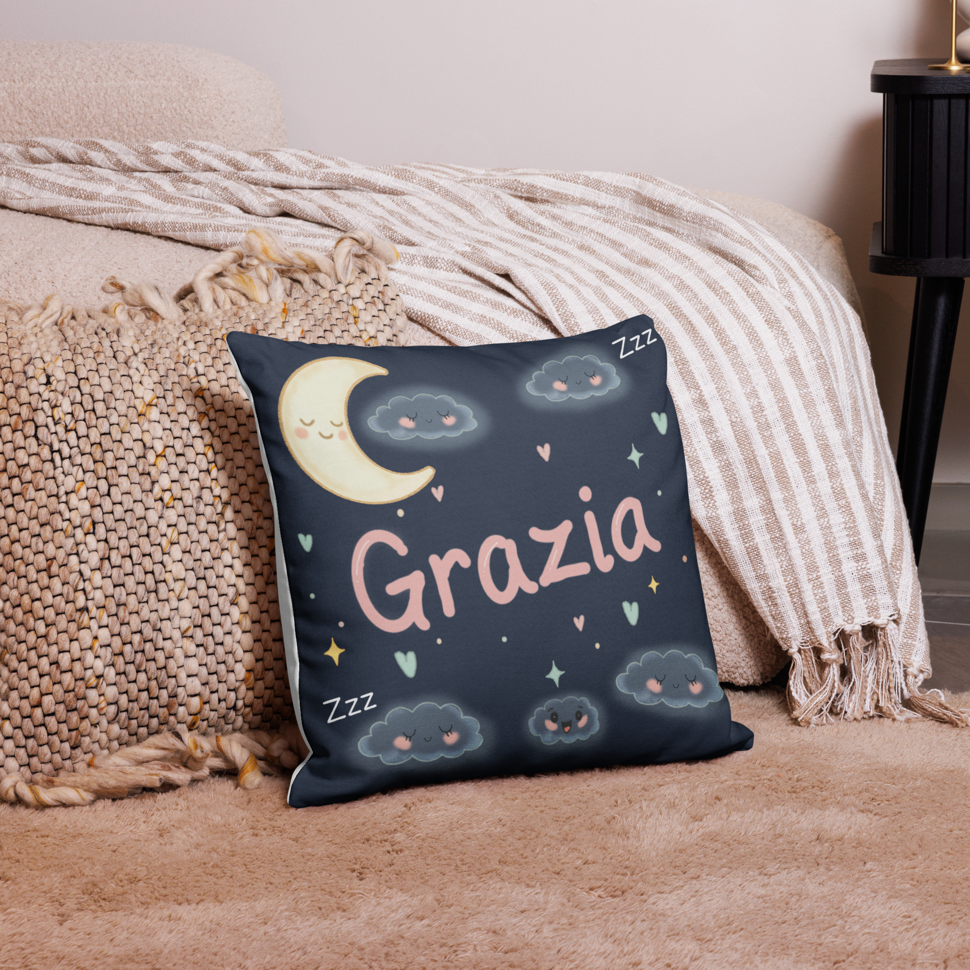Cuscino con nome Grazia 45,72cmx45,72cm CUCITURE BIANCHE - immagine 6
