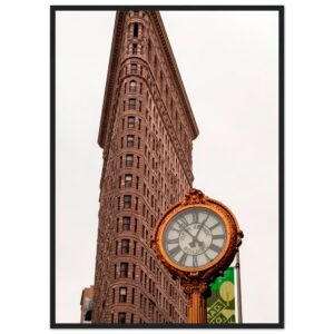 Quadro New York Flat Iron – Poster con Cornice in Legno Nero (50x70 cm)