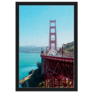 Quadro San Francisco Golden Gate Bridge – Stampa su Tela con Cornice Nera (40x60 cm)
